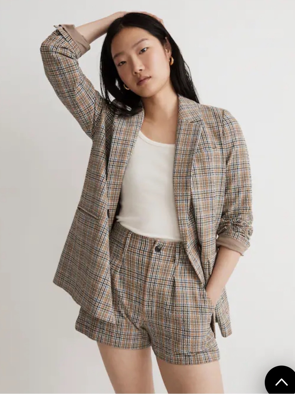 Madewell Caldwell Double Breasted Blazer in Prejean Plaid Size XS